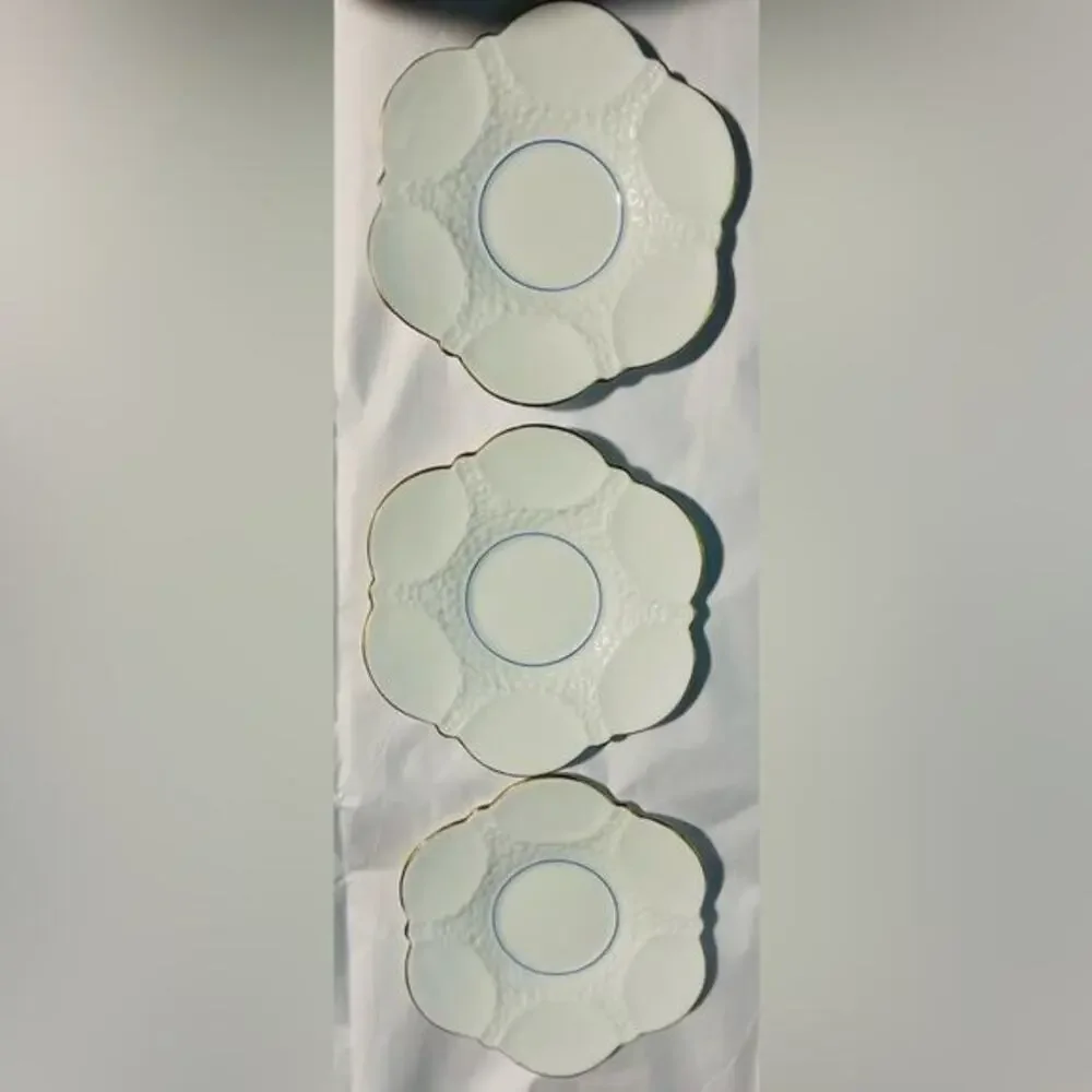 Aynsley England bone chine saucers late 1800-early 1900s set of 3 in excellent